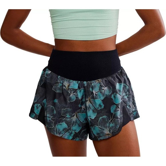 Free People Pants - Free People Movement Carpe Diem High Waisted Shorts Size Medium Midnight Floral